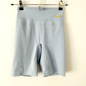 GymShark x Whitney Simmons Cycling Shorts Womens Small Sky Blue Metal Tab